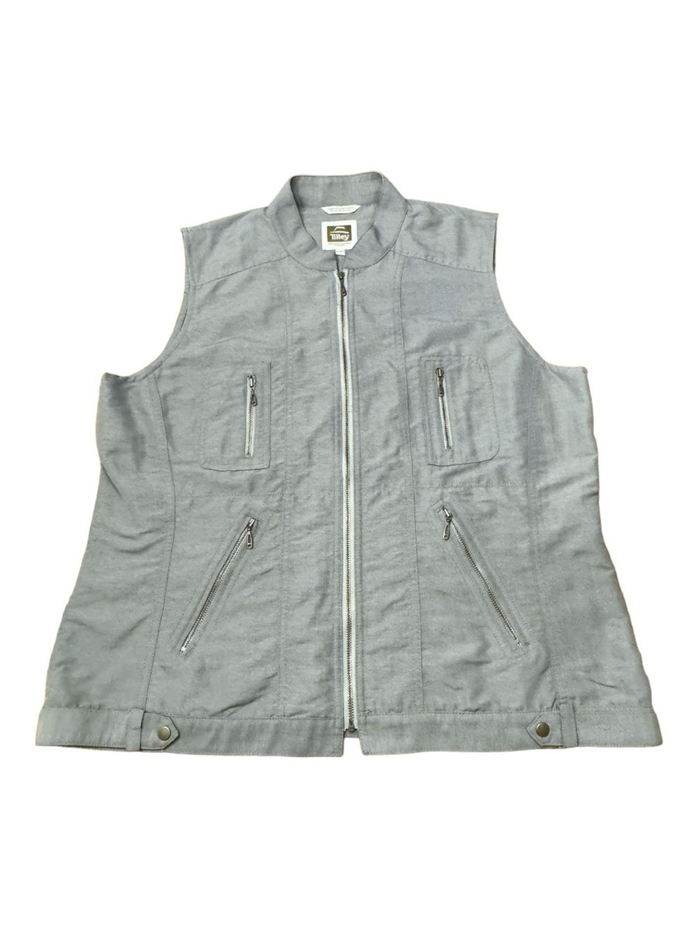 Tilley Vest Jacket Multi Pockets Gray Fishing Hiking Outdoor Active Men’s Size L